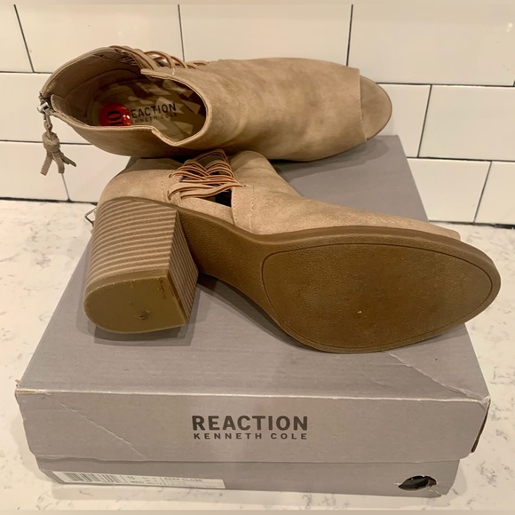 Tan colored open toe booties. Kenneth Cole size 10. Worn once - Picture 3 of 3
